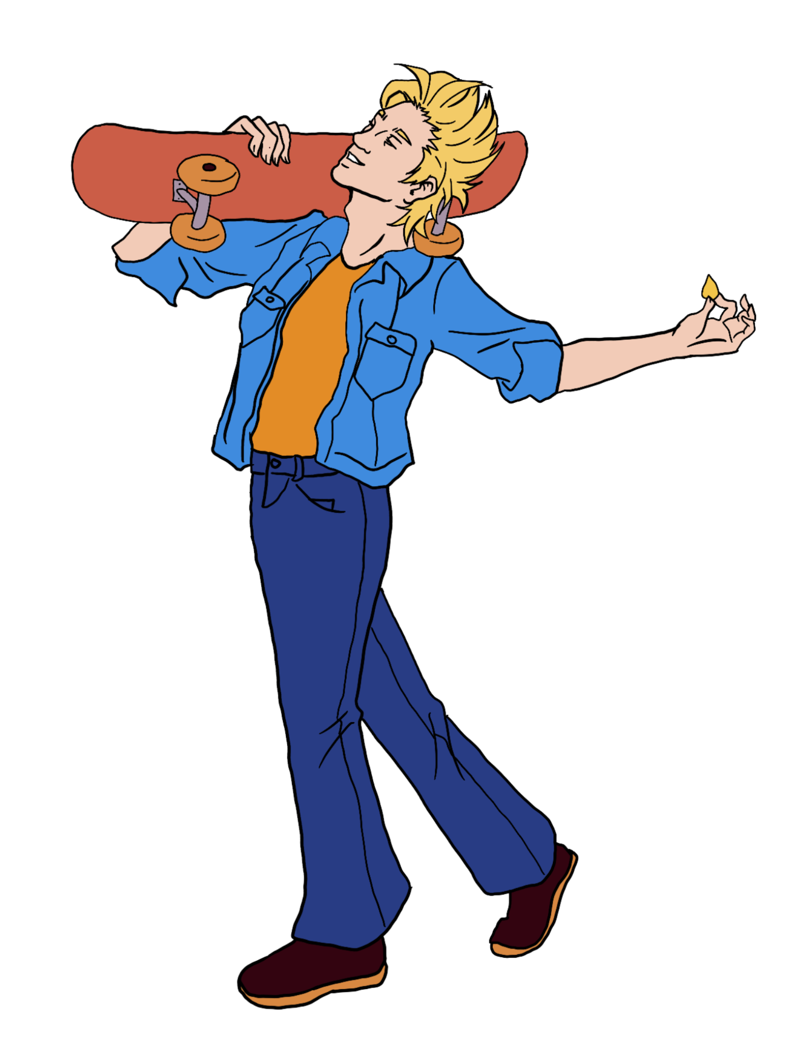 bust of character with flat colour