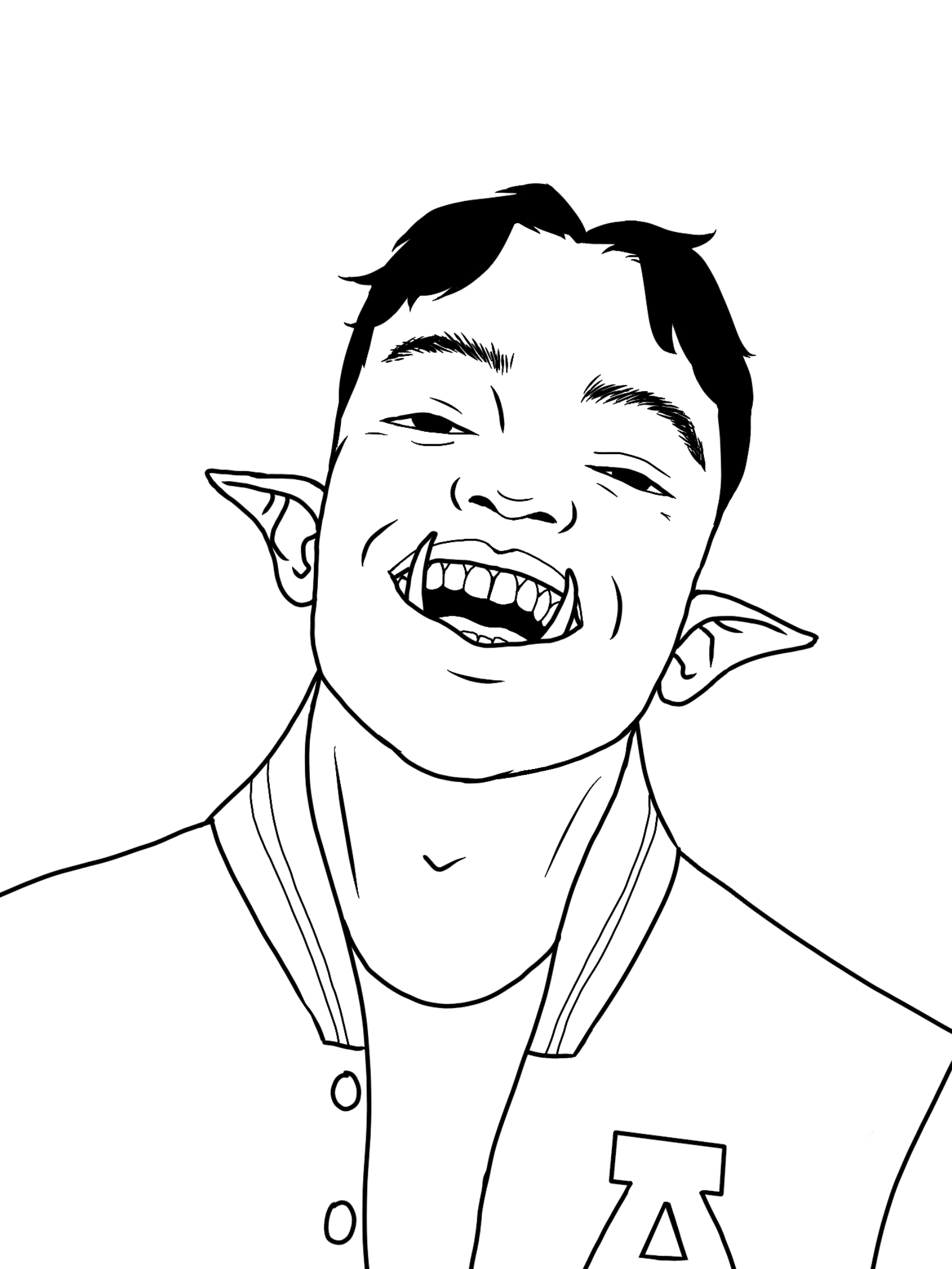 lineart of character's bust