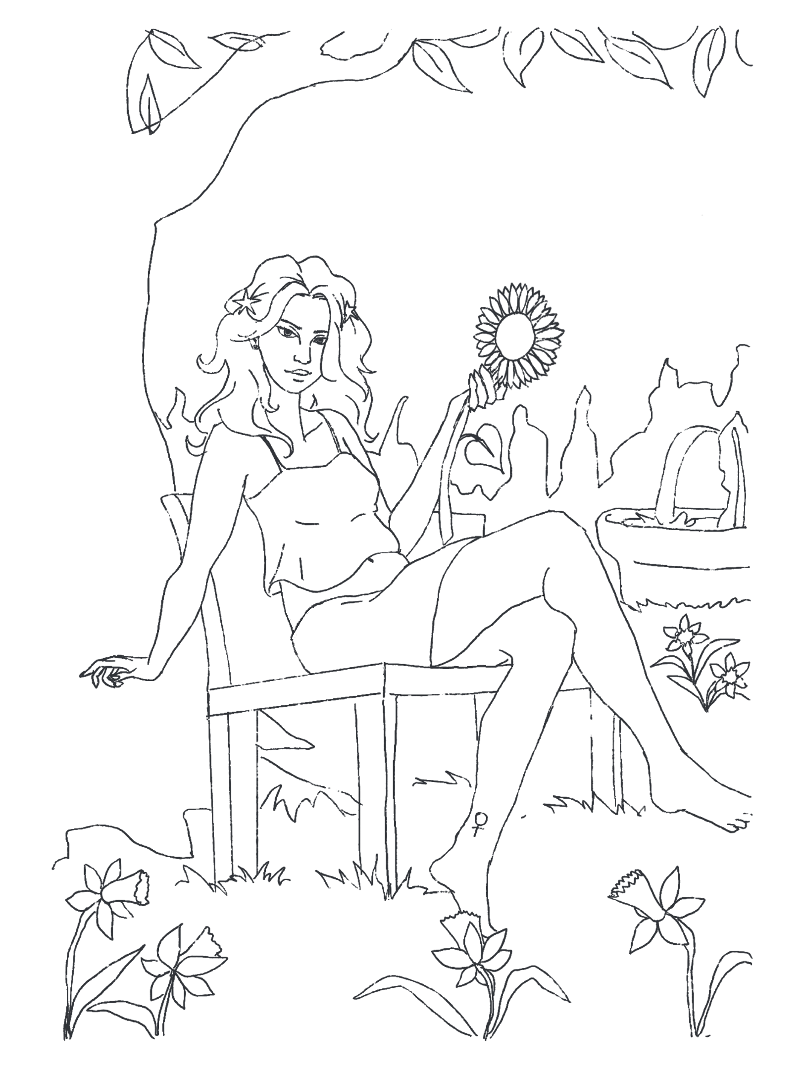 lineart of chatacter's full body