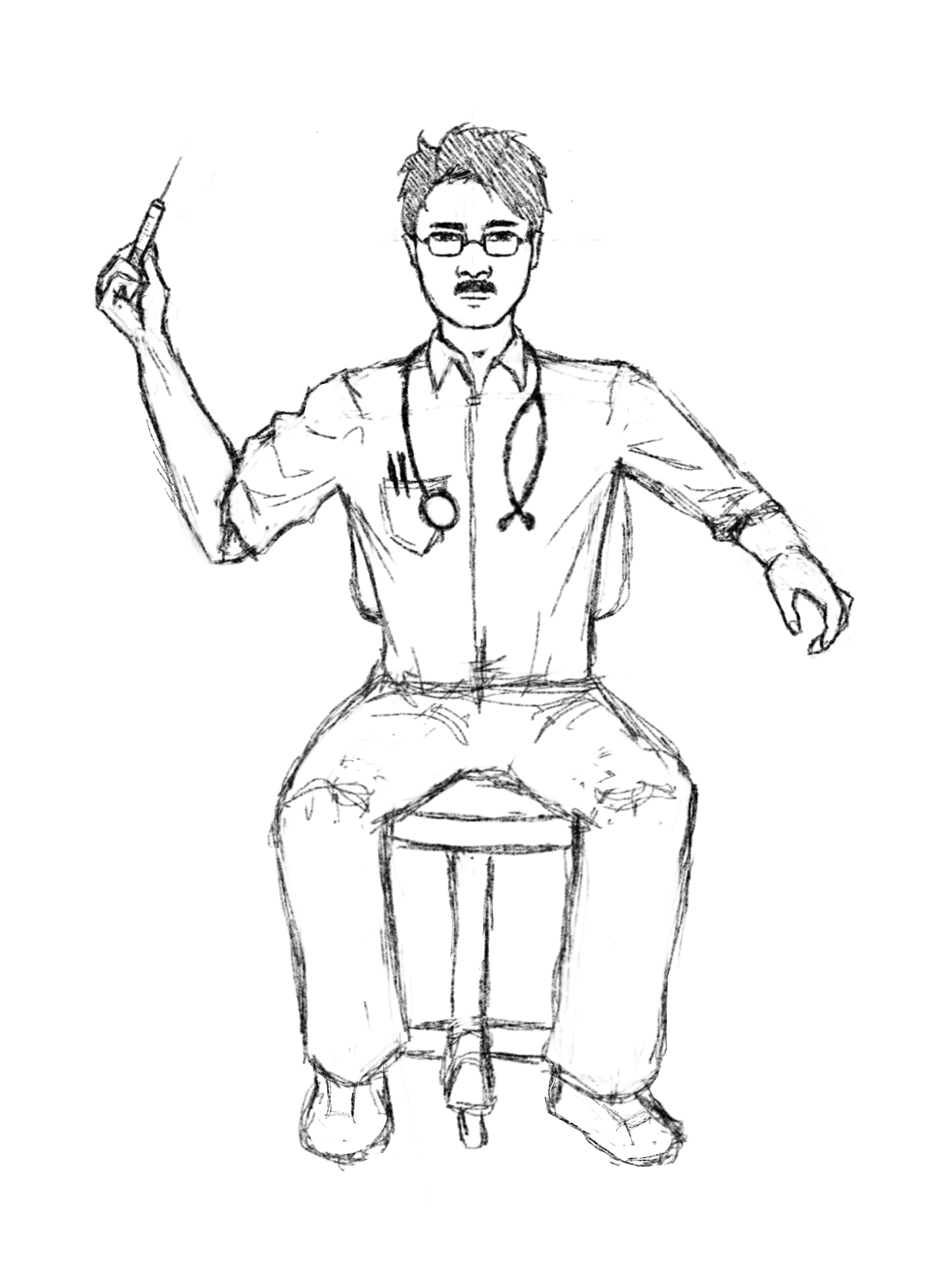 sketch of charater's full body